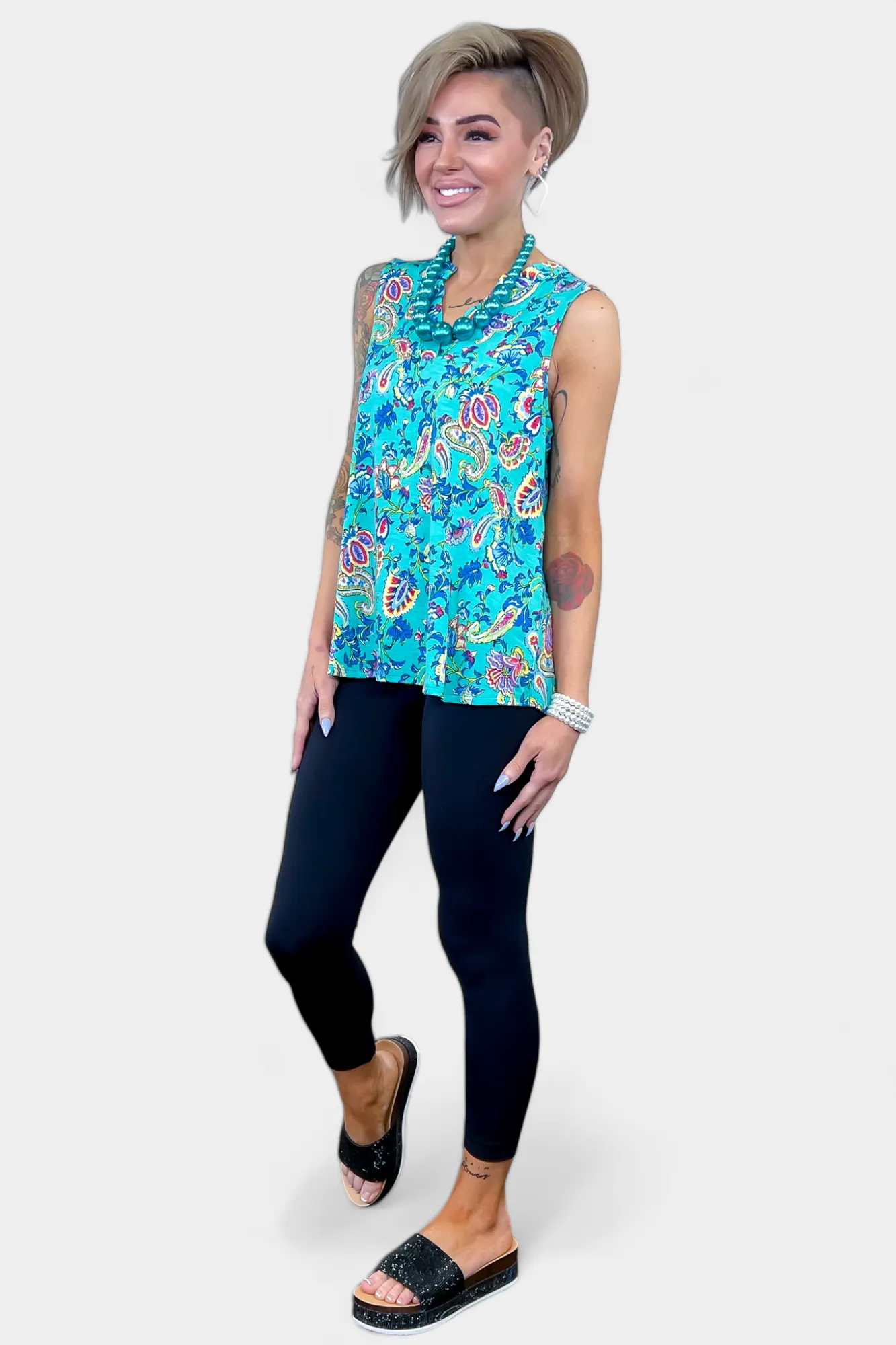 Emerald Multi Paisley Lizzy Tank Top sold by ZZs product image thumbnail 2