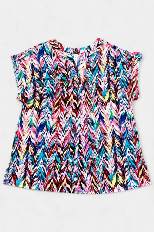 Multi Lizzy Short Sleeve Top sold by ZZs