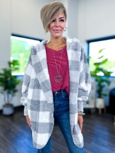 Hooded Jacket | Grey Checkered sold by ZZs