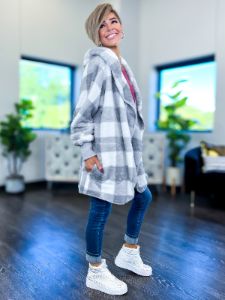 Hooded Jacket | Grey Checkered sold by ZZs
