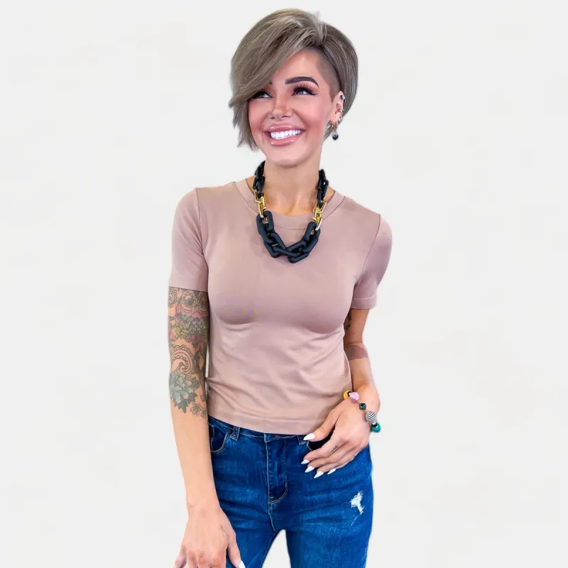 Nude Seamless Short Sleeve Top sold by ZZs