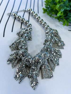 Silver Mesh Chain Necklace sold by ZZs