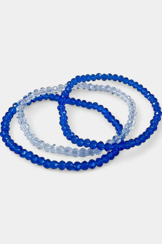 Blue Faceted Beaded Stretch Bracelets sold by ZZs