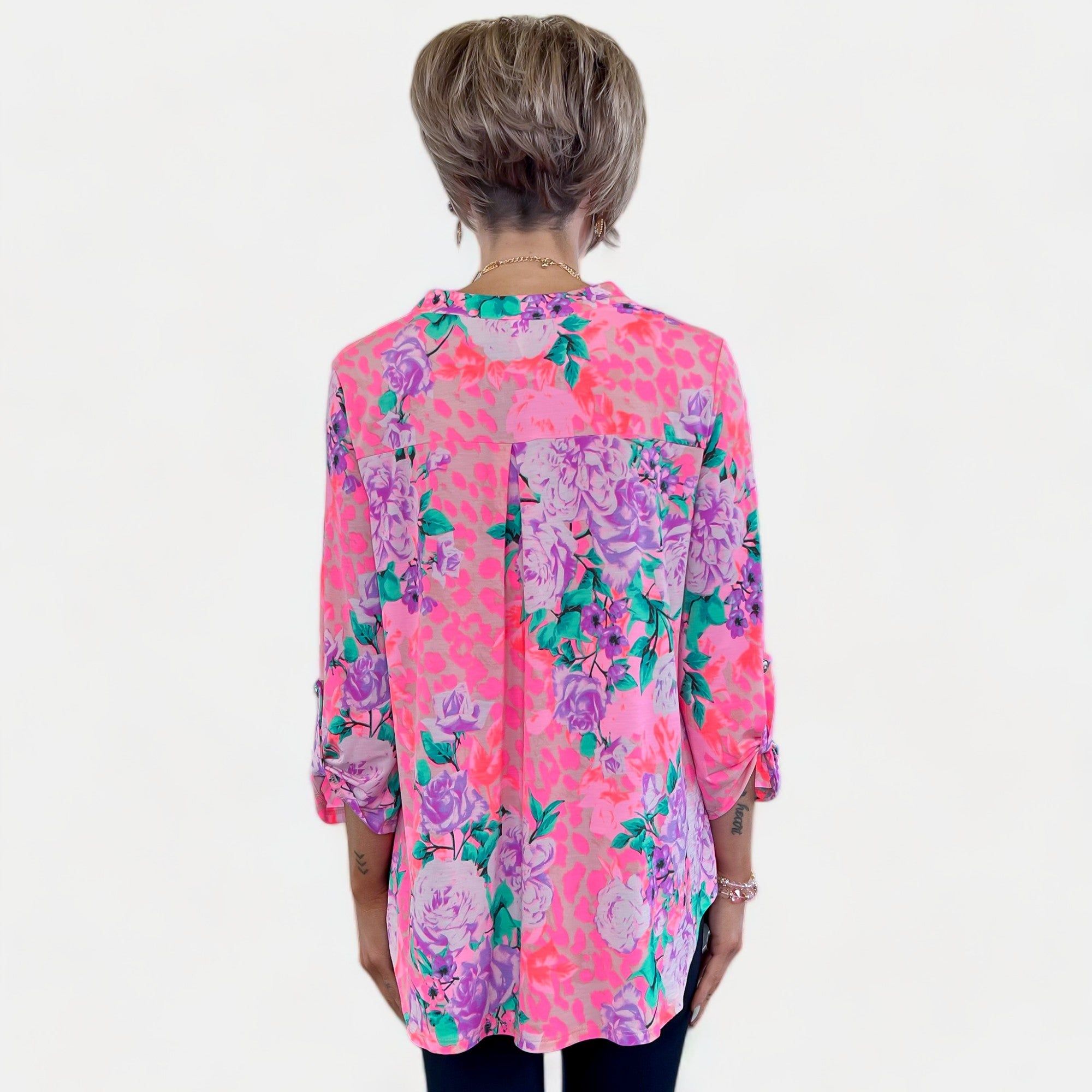 Pink Leopard Floral Lizzy Top sold by ZZs product image thumbnail 5