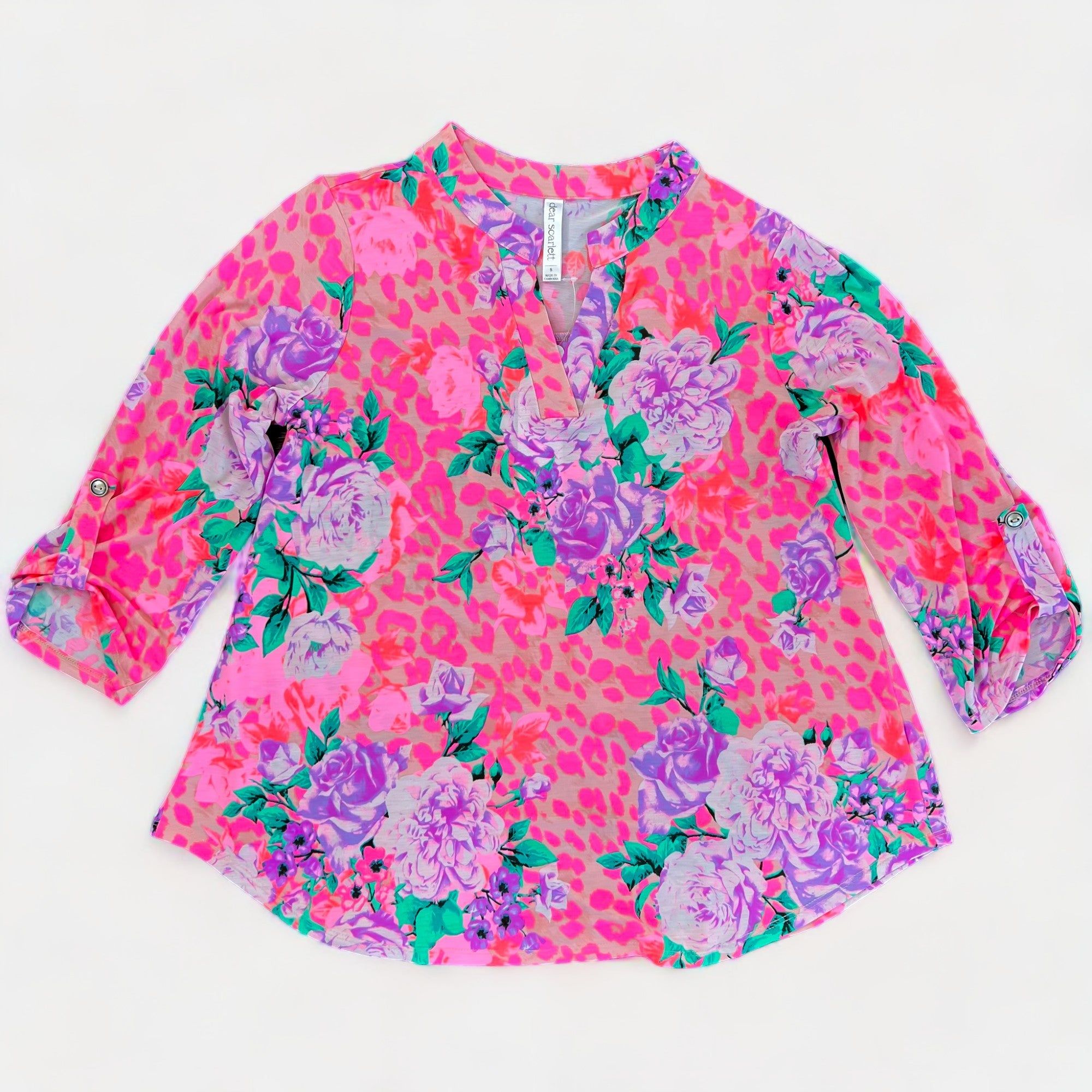 Pink Leopard Floral Lizzy Top sold by ZZs product image thumbnail 2