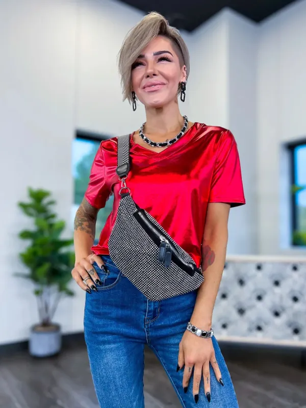 Bling Chest Crossbody Bag | Silver sold by ZZs