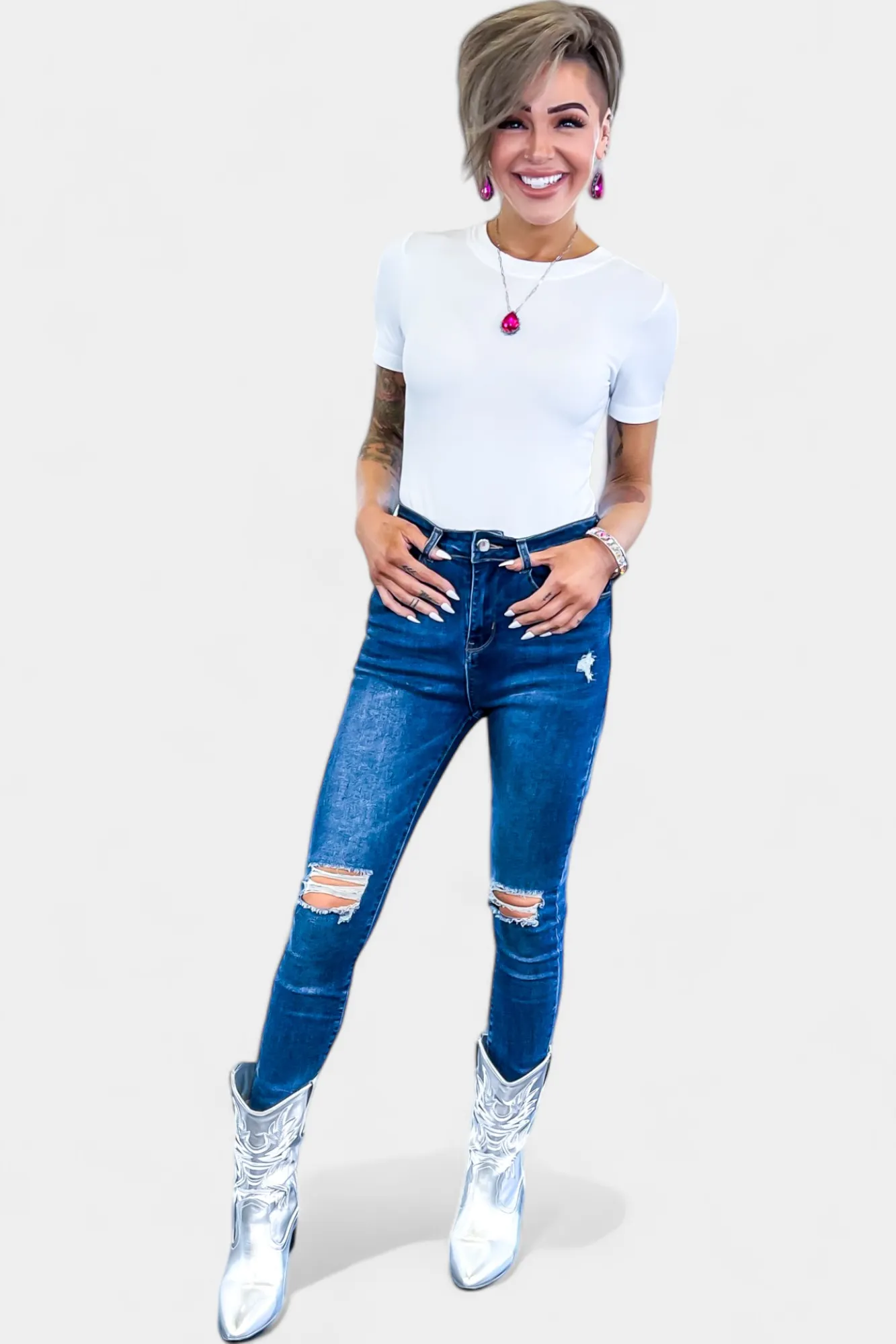 White Short Sleeve Smooth Bodysuit sold by ZZs product image thumbnail 2