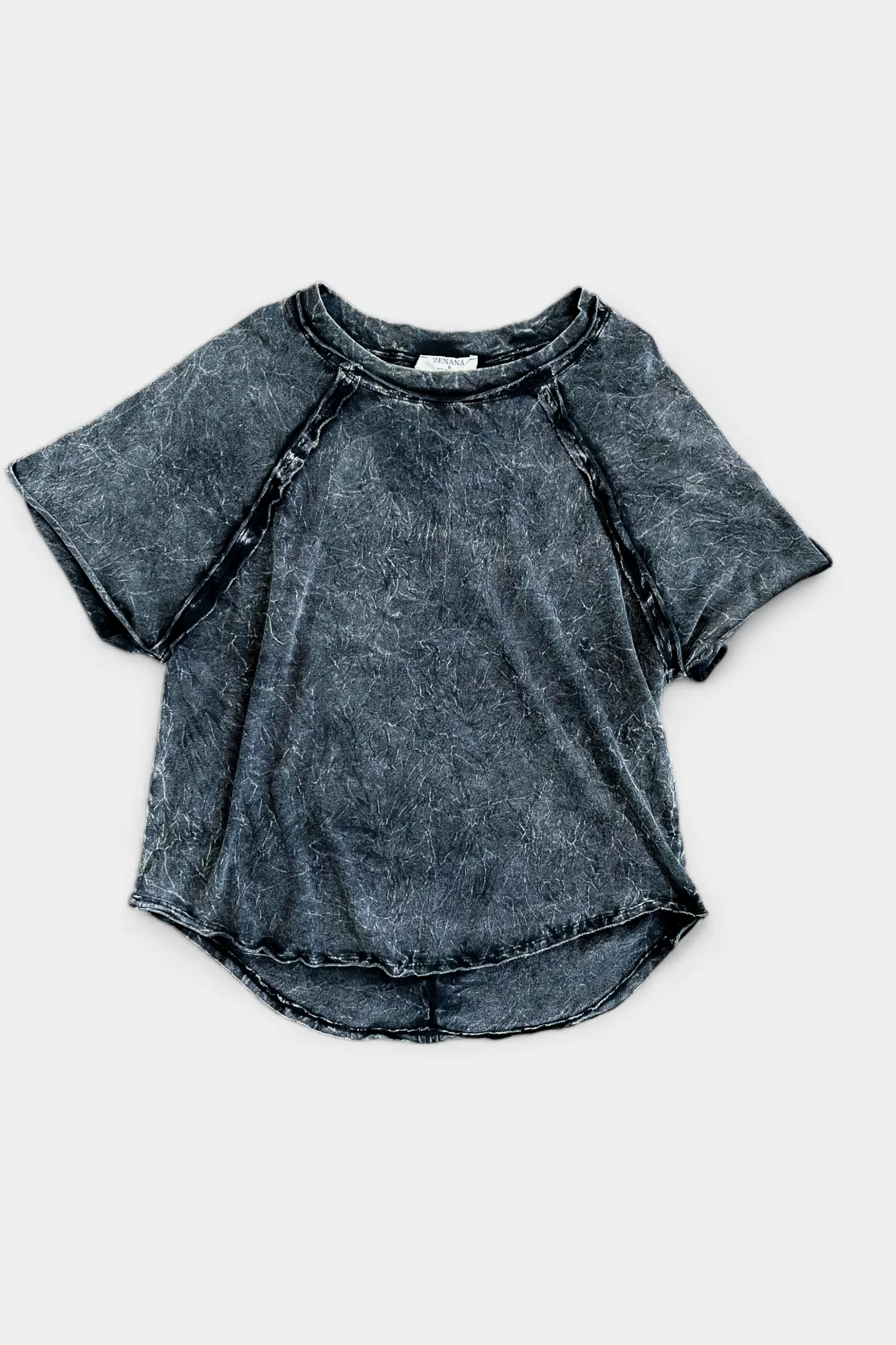 Acid Wash Short Sleeve Top sold by ZZs product image thumbnail 2