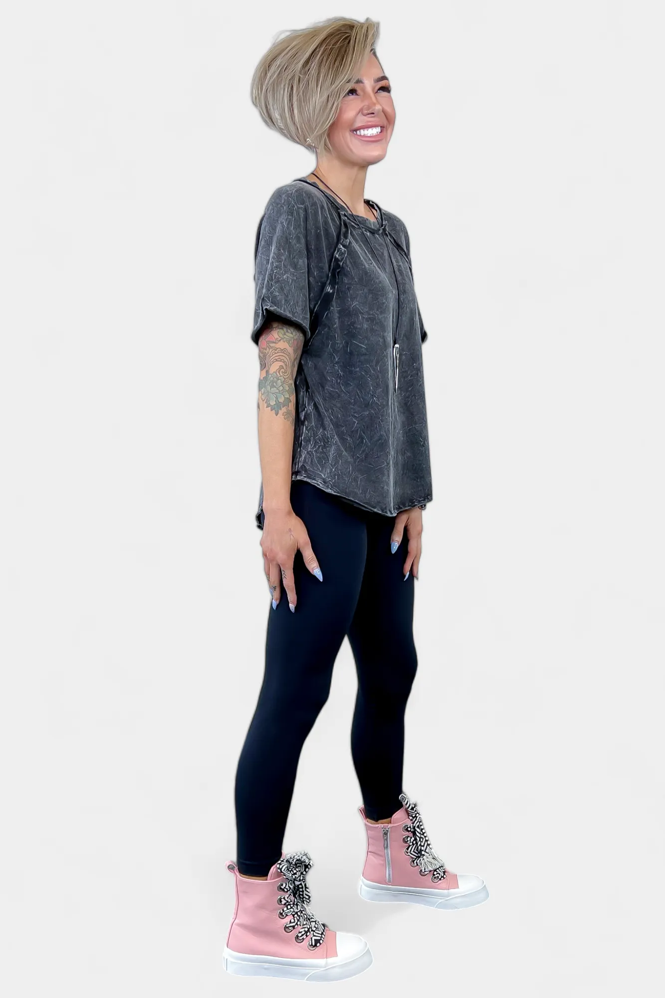 Acid Wash Short Sleeve Top sold by ZZs product image thumbnail 4