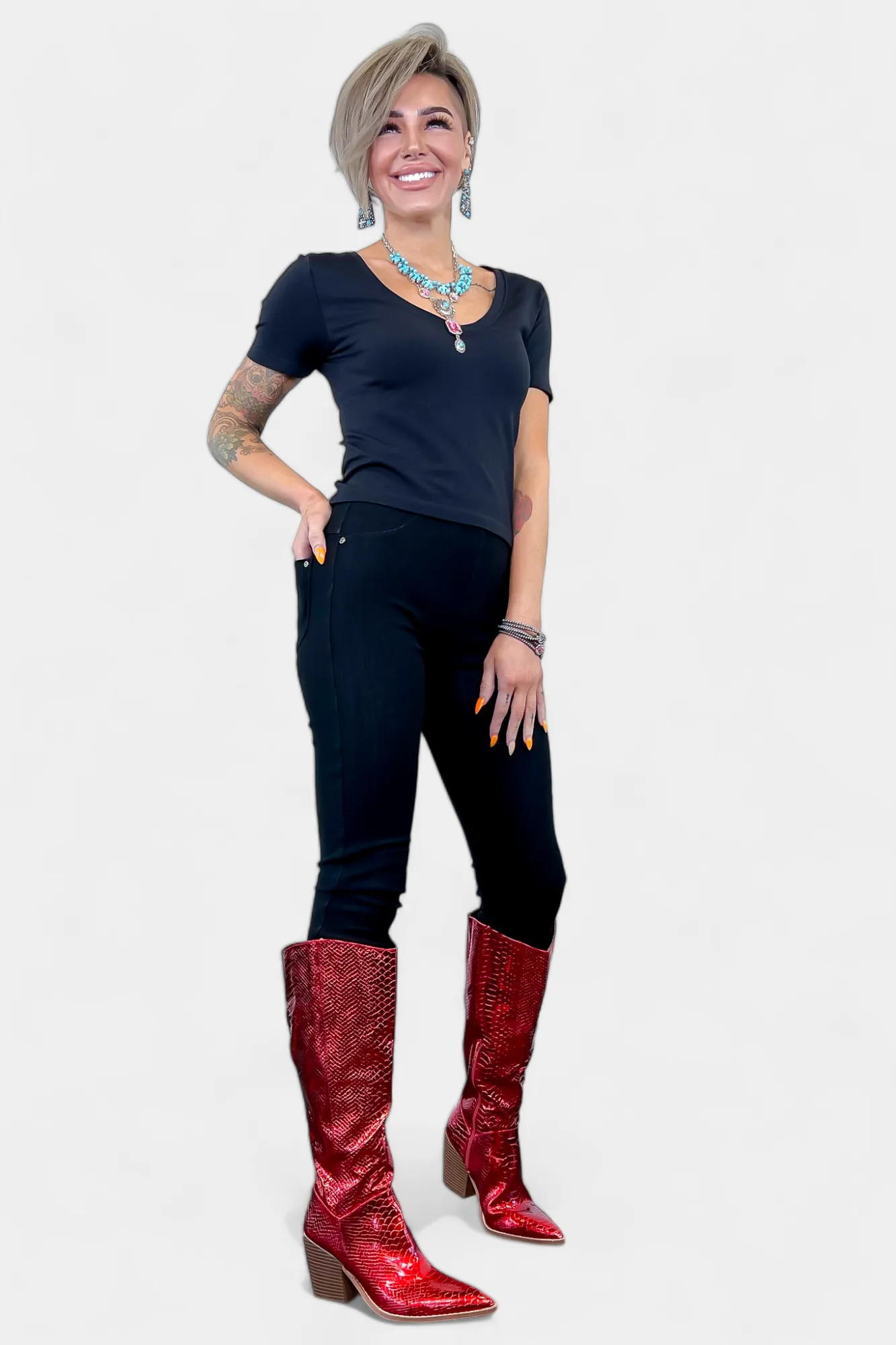 Metallic Red Snake Skin Boots sold by ZZs product image thumbnail 3