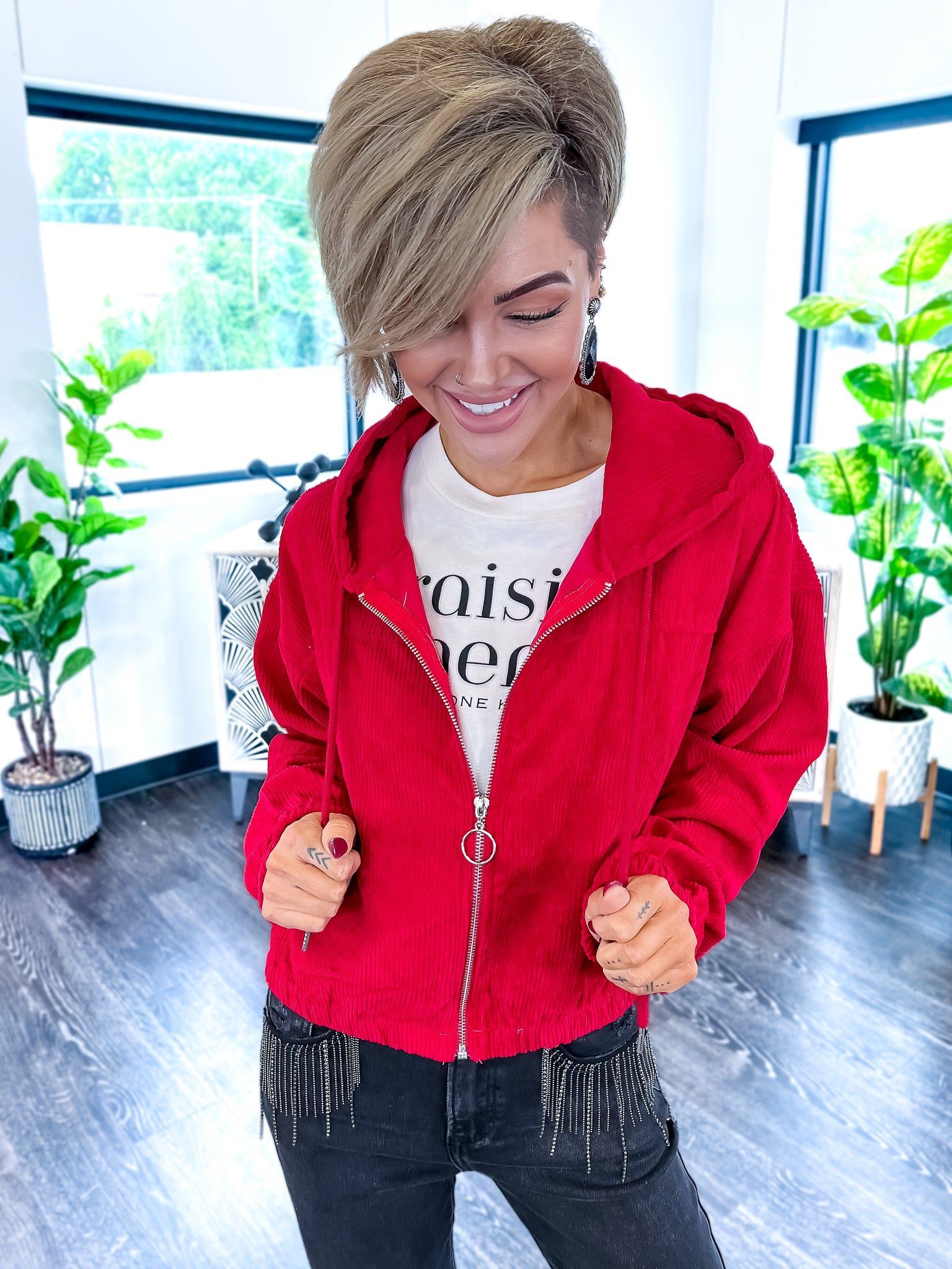 Corduroy Crop Jacket | Red sold by ZZs product image thumbnail 9