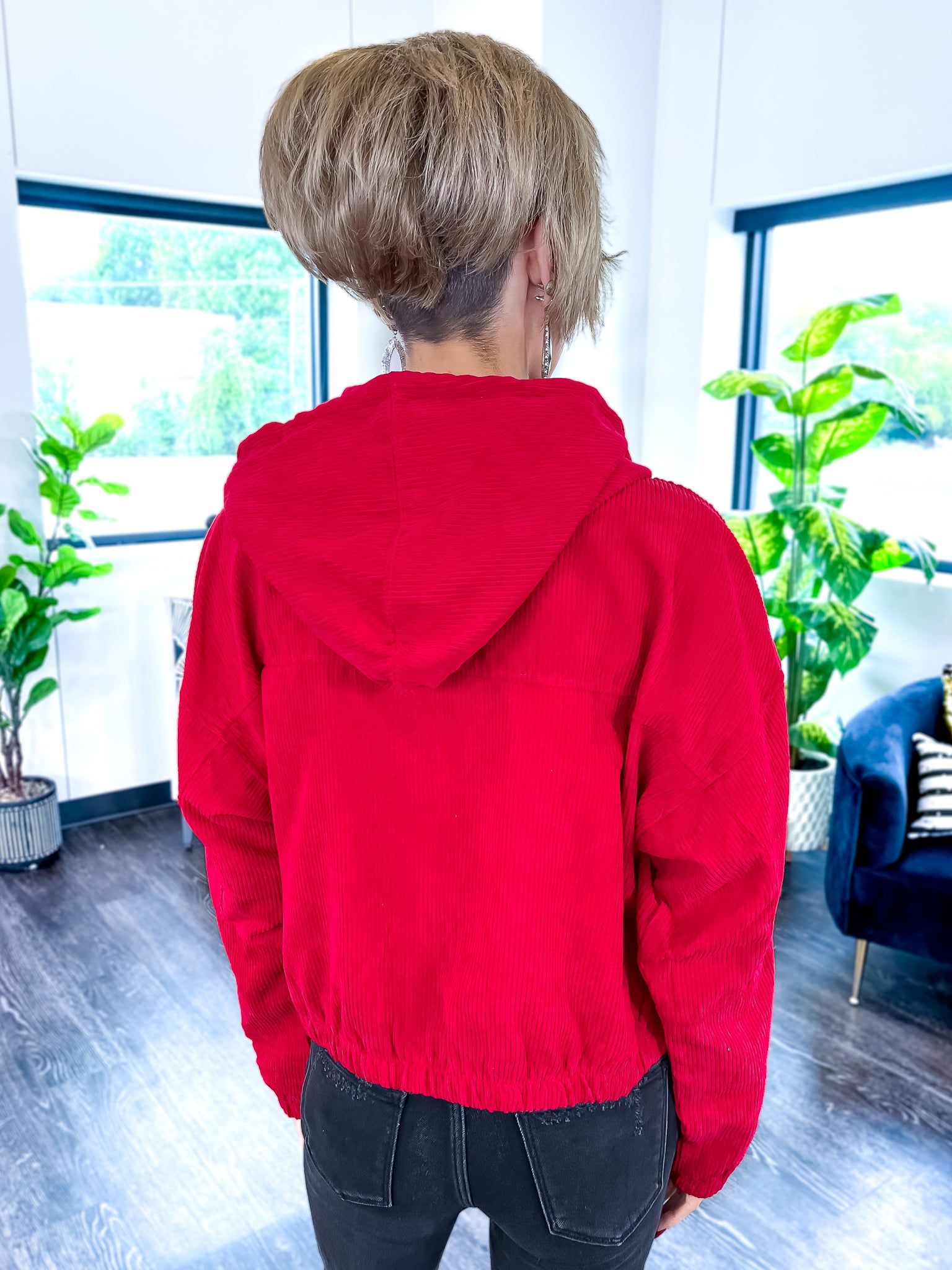 Corduroy Crop Jacket | Red sold by ZZs product image thumbnail 5