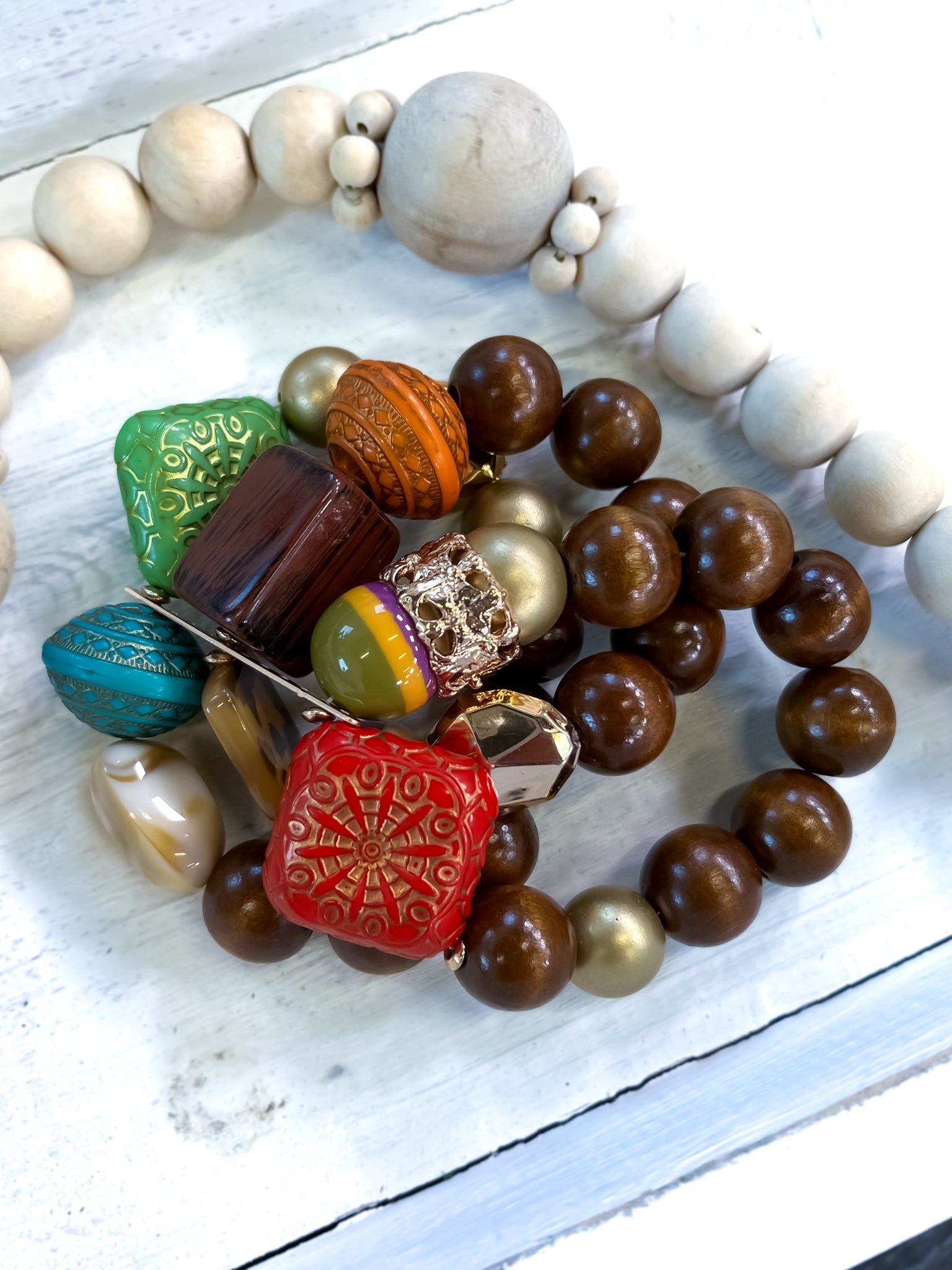 Resin Bead Stretch Bracelets sold by ZZs product image thumbnail 3