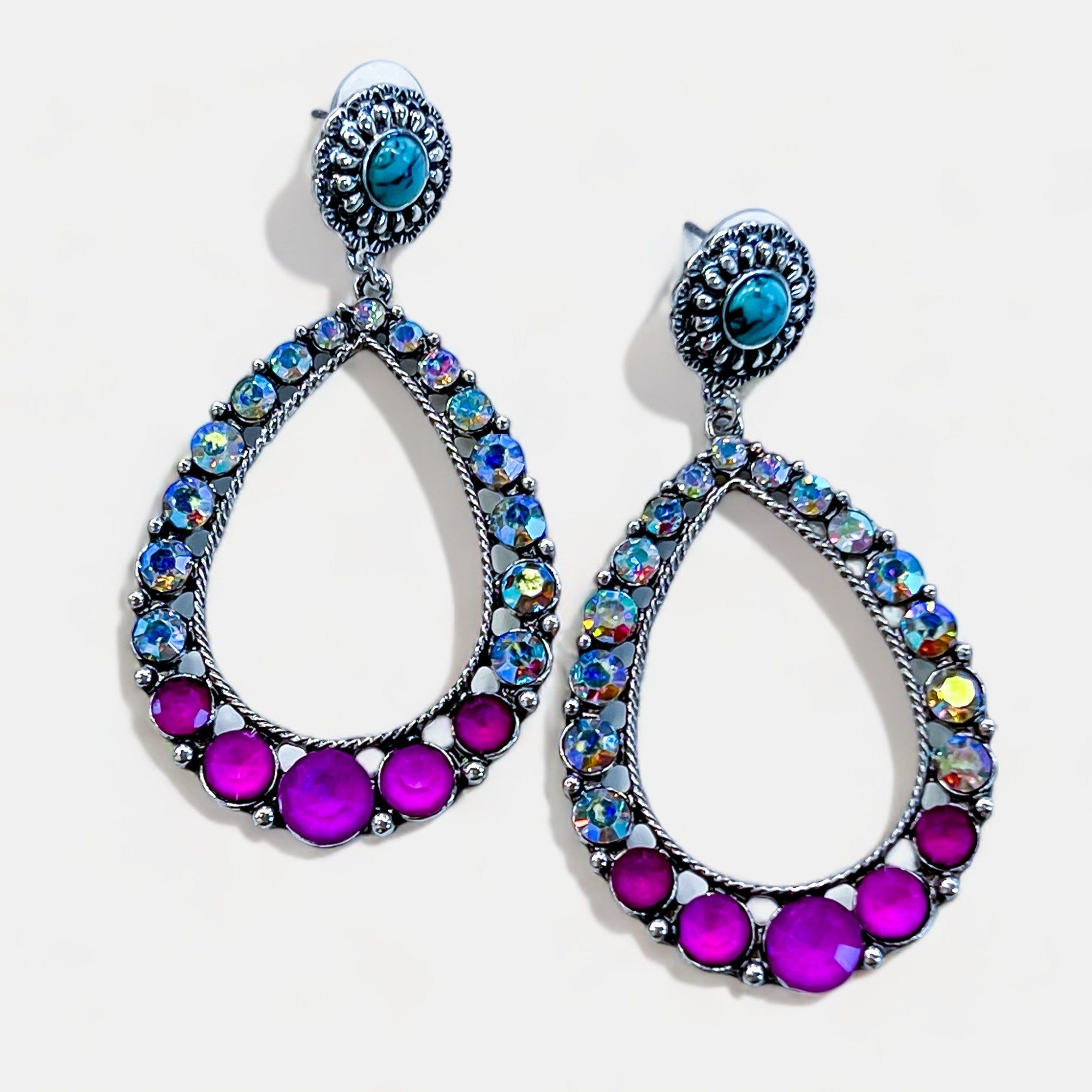 Pink Concho Flower Dangle Earrings sold by ZZs product image thumbnail 3