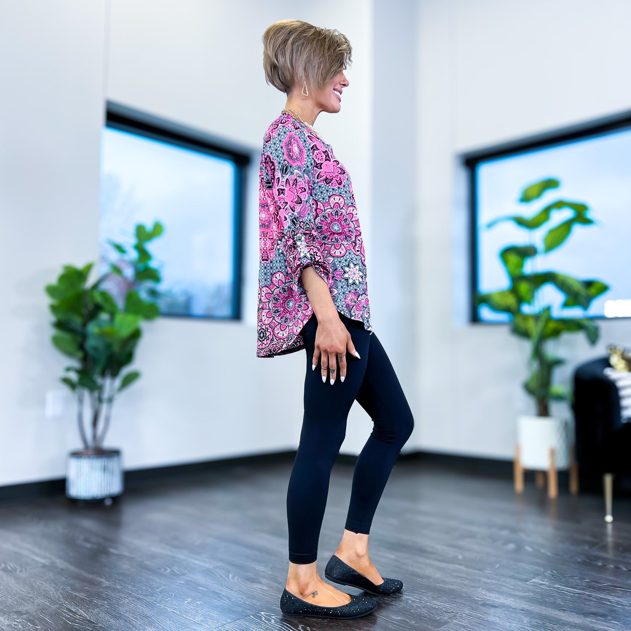 Grey & Pink Medallion Lizzy Top sold by ZZs product image thumbnail 5