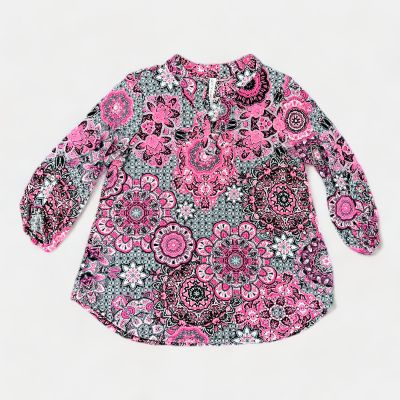 Grey & Pink Medallion Lizzy Top sold by ZZs