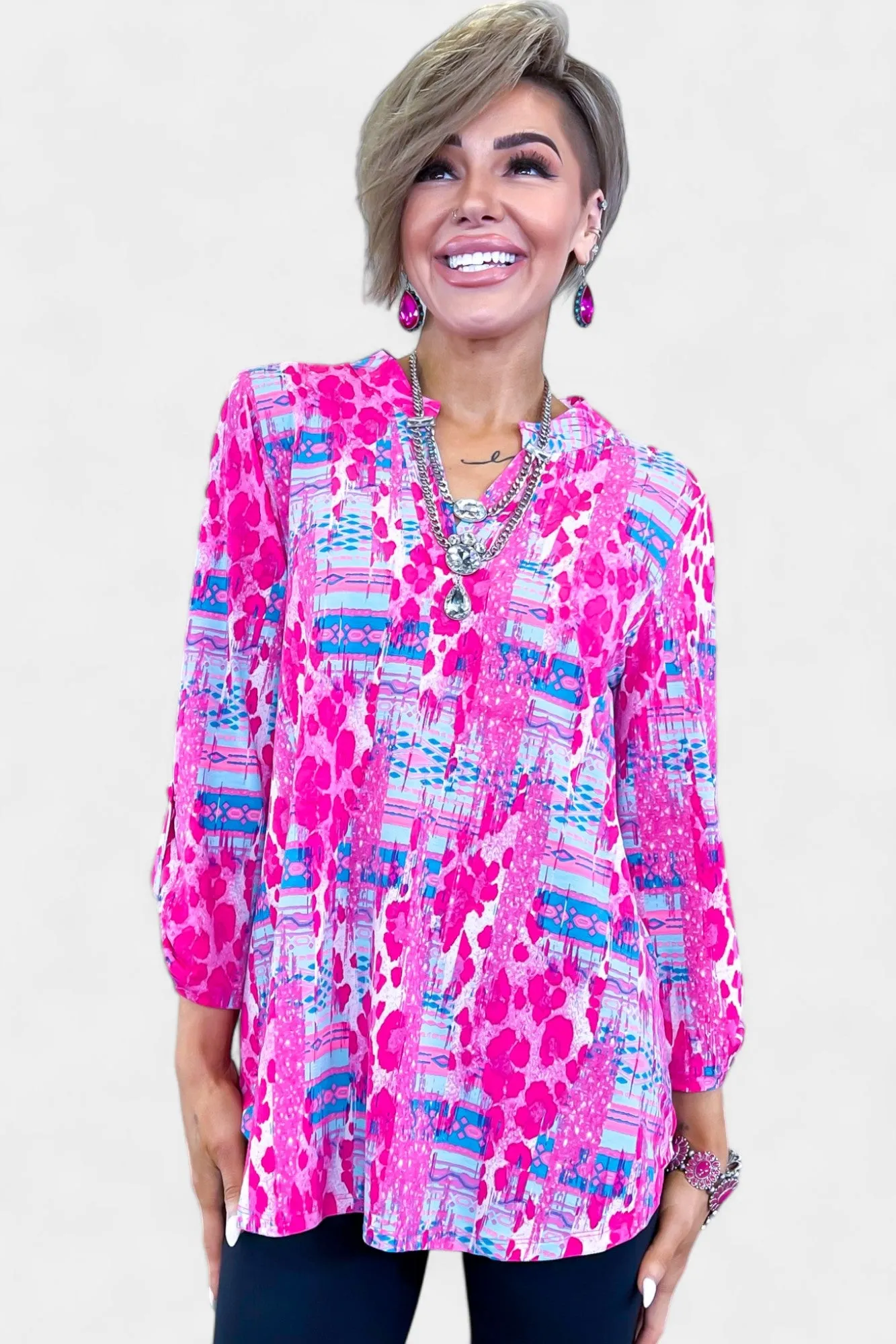 Blue & Pink Animal Lizzy Top sold by ZZs