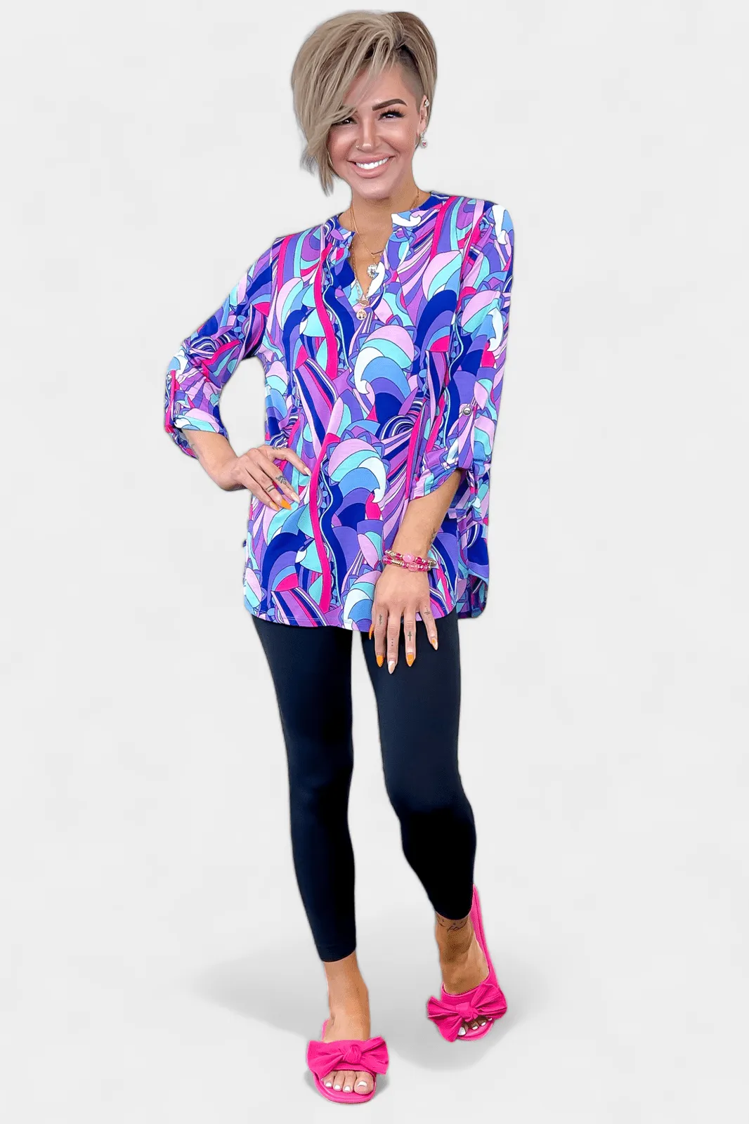 Blue Multi Abstract Lizzy Top sold by ZZs product image thumbnail 5
