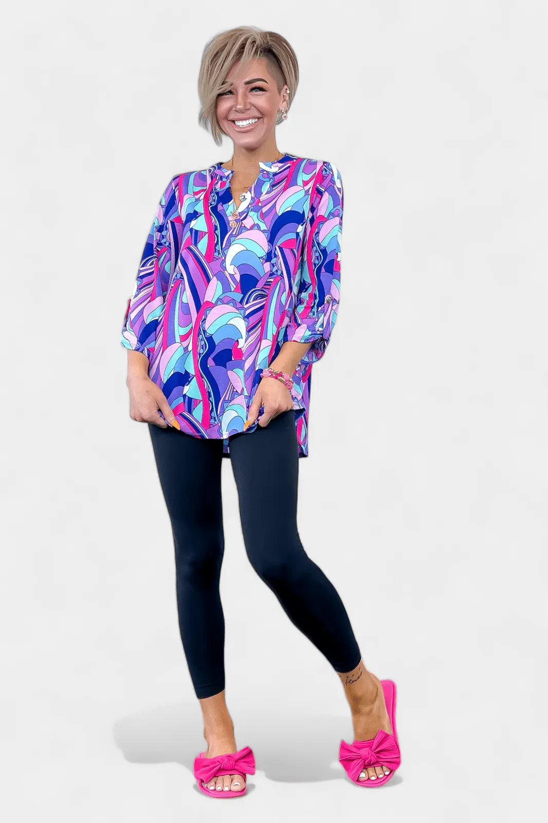 Blue Multi Abstract Lizzy Top sold by ZZs product image thumbnail 3