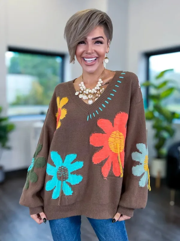 Floral Sweater | Choco sold by ZZs