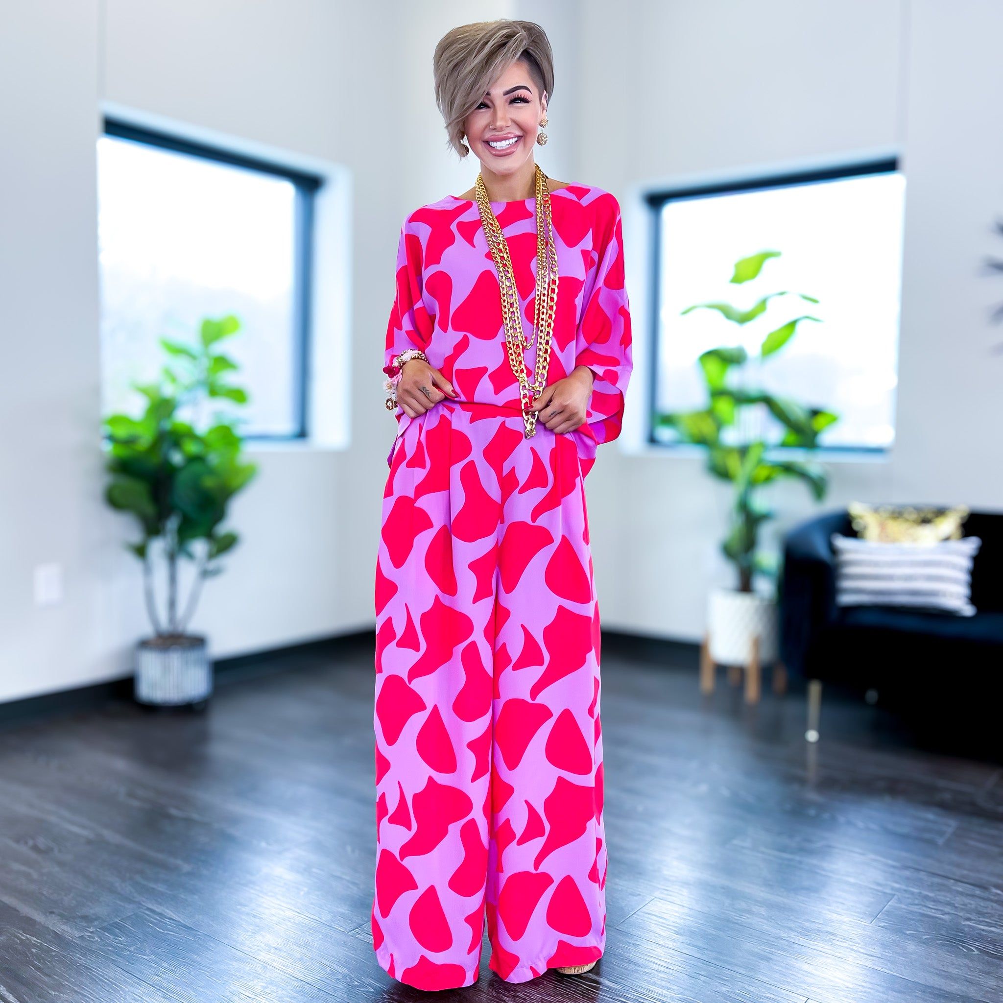 Lilac & Coral Geo Print Top sold by ZZs product image thumbnail 2