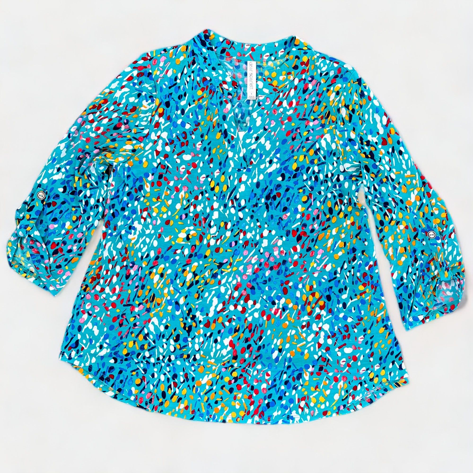 Teal Speckled Lizzy Top sold by ZZs