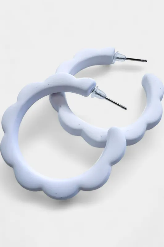 White Flower Hoop Earrings sold by ZZs