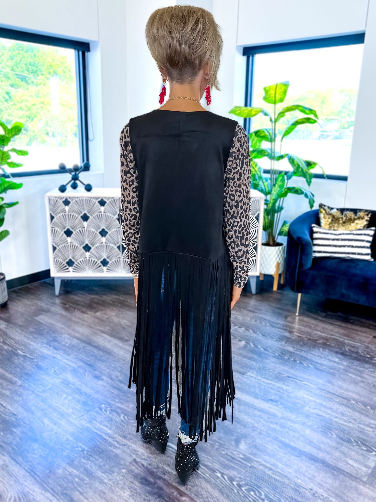 Suede Fringe Vest | Black sold by ZZs product image thumbnail 7
