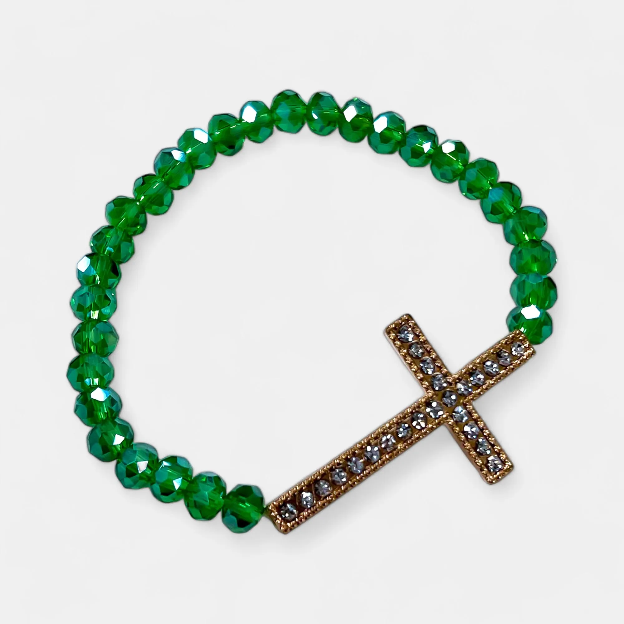 Green Simple Cross Stretch Bracelet sold by ZZs product image thumbnail 3