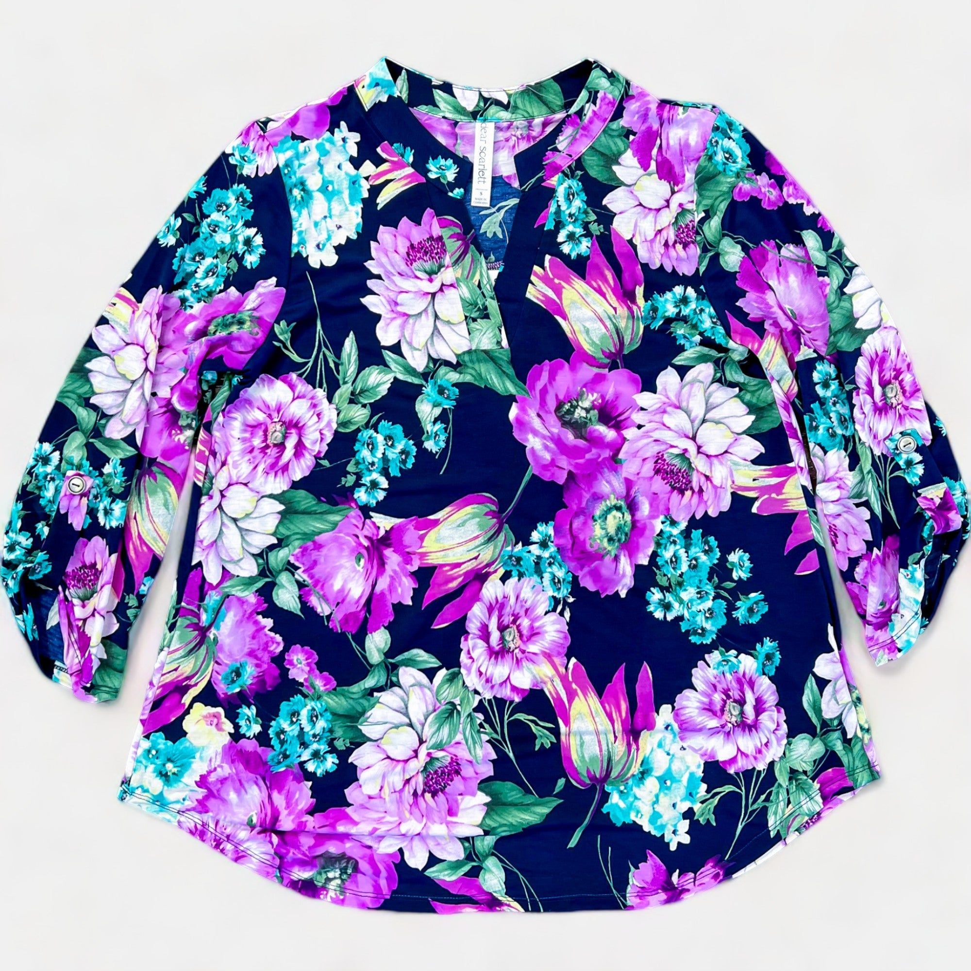 Navy Floral Lizzy Top sold by ZZs product image thumbnail 2