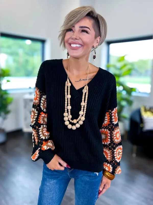 Crochet Sweater | Black sold by ZZs