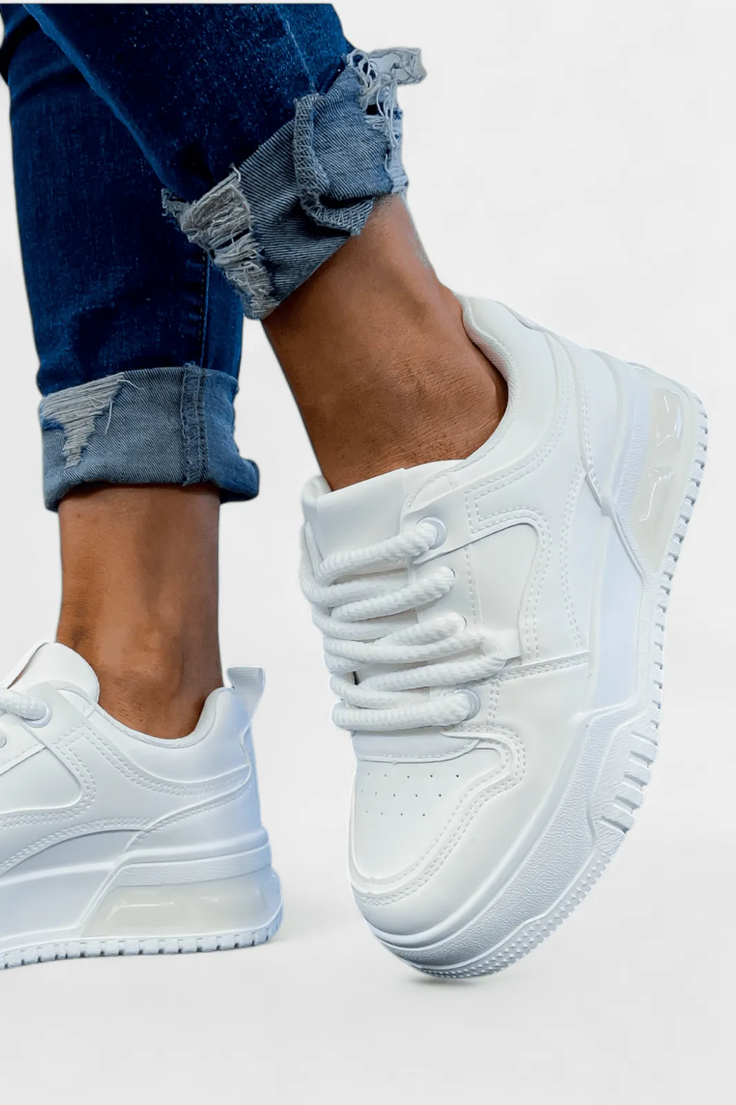 White Platform Sneakers sold by ZZs