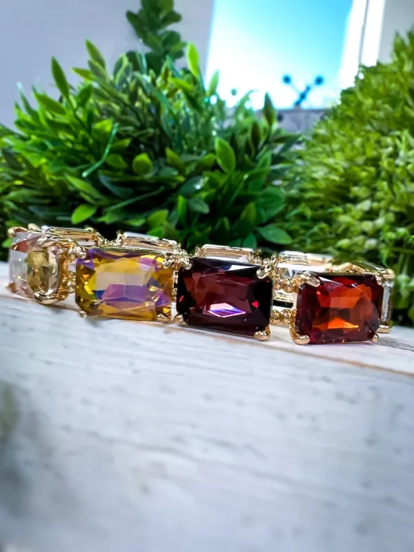 Emerald Cut Stretch Bracelet | Multi sold by ZZs