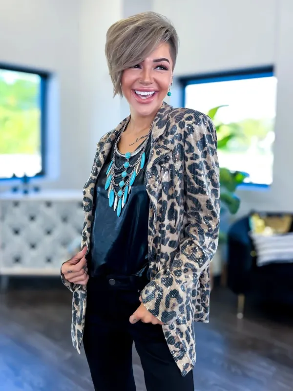 Sequin Blazer | Leopard sold by ZZs