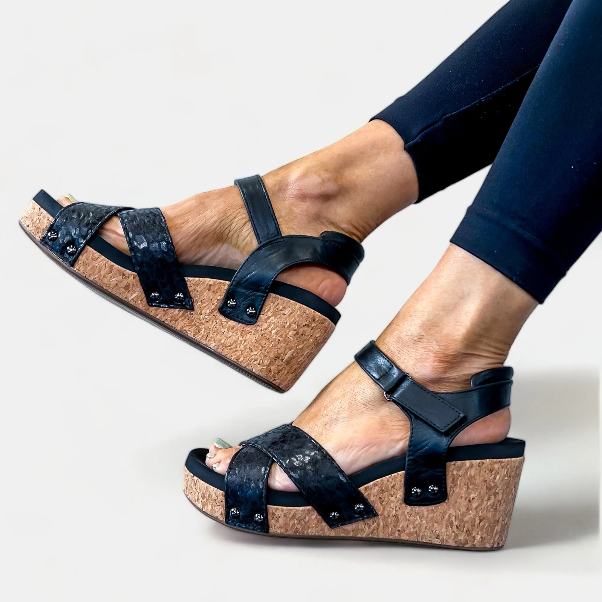 Black Leopard Kindle Wedge Sandals sold by ZZs product image thumbnail 2