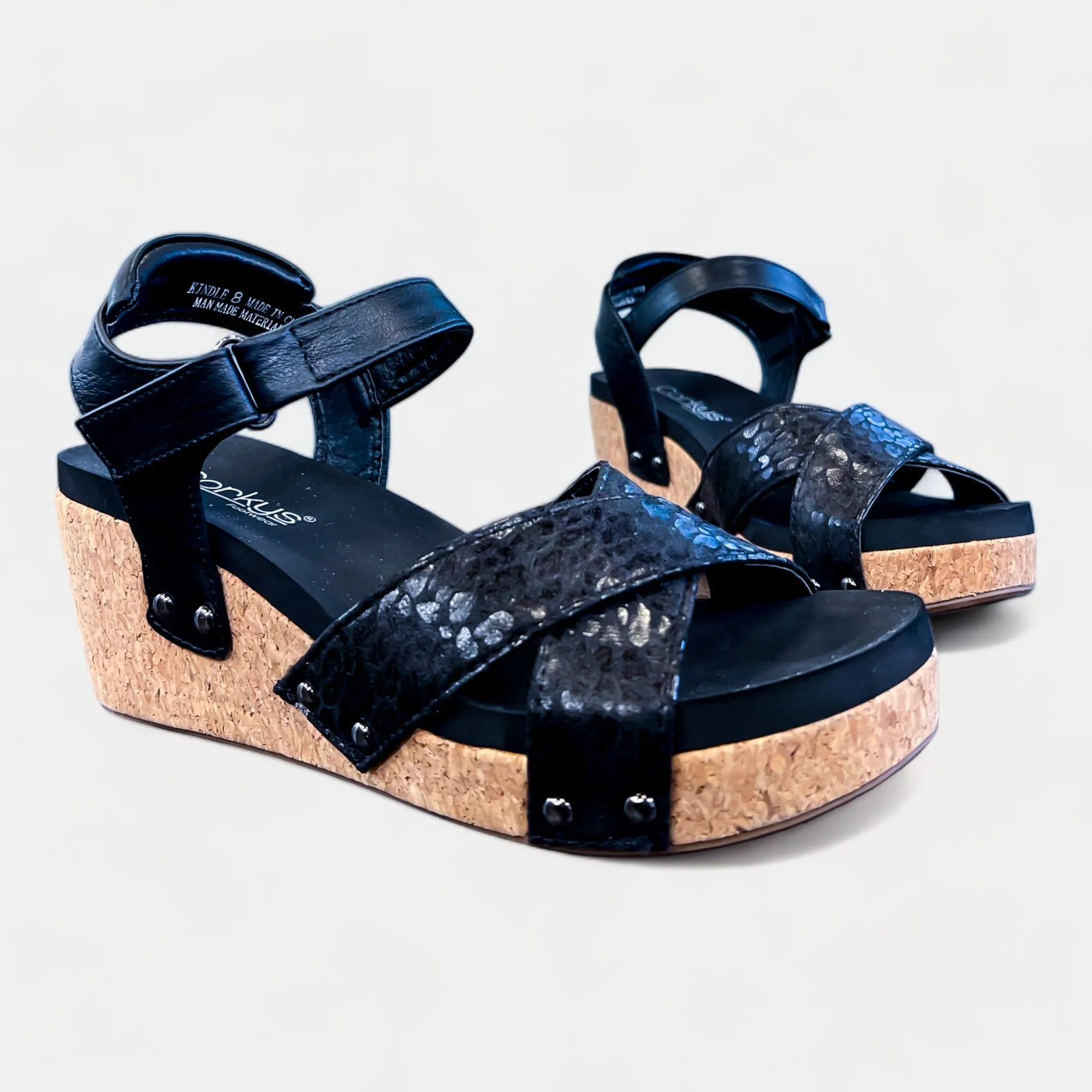 Black Leopard Kindle Wedge Sandals sold by ZZs product image thumbnail 3