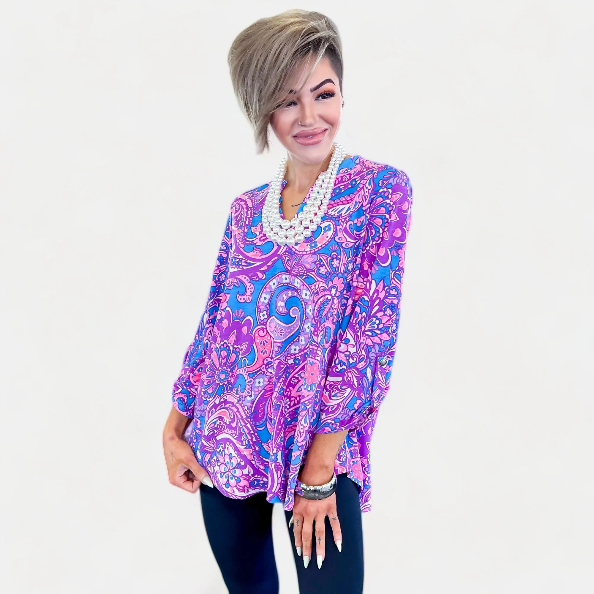 Blue Pink Lizzy Top sold by ZZs