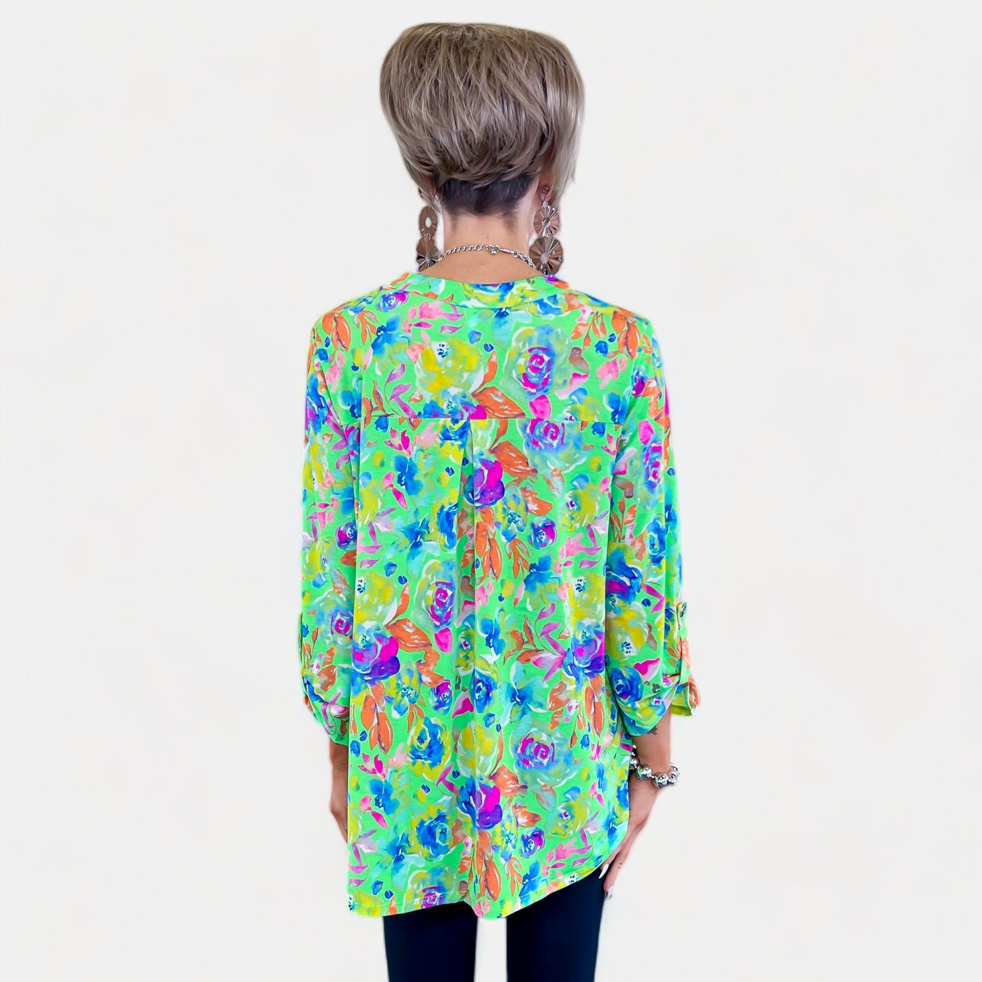 Green Multi Floral Abstract Lizzy Top sold by ZZs product image thumbnail 5