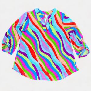 Multi Stripes Lizzy Top sold by ZZs