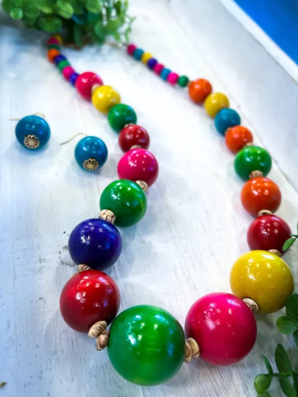 Multi Wood Necklace Set sold by ZZs