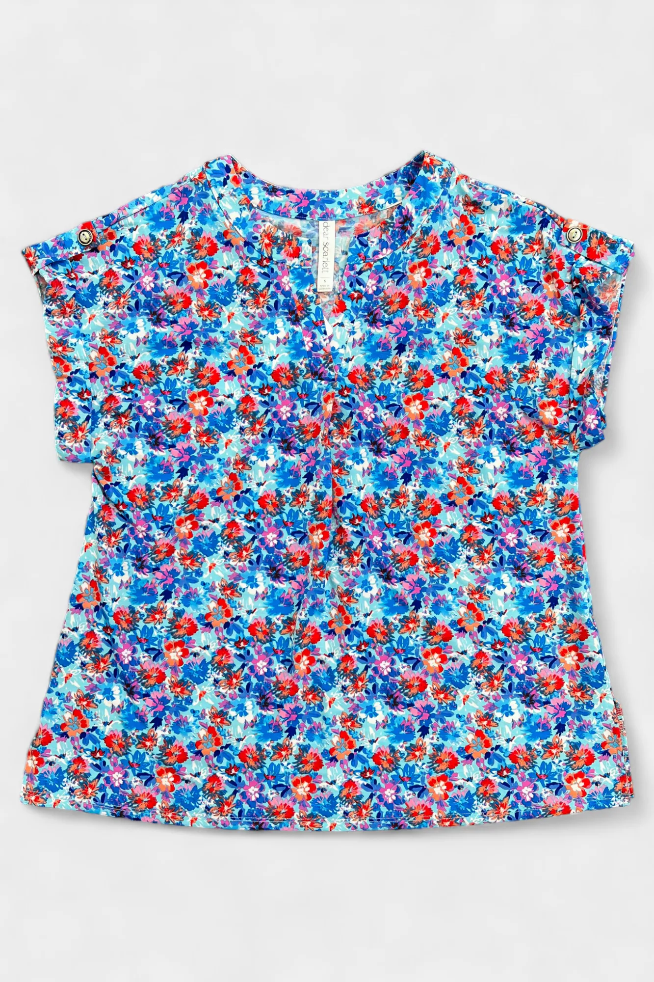 Blue Multi Floral Lizzy Short Sleeve Top sold by ZZs product image thumbnail 2