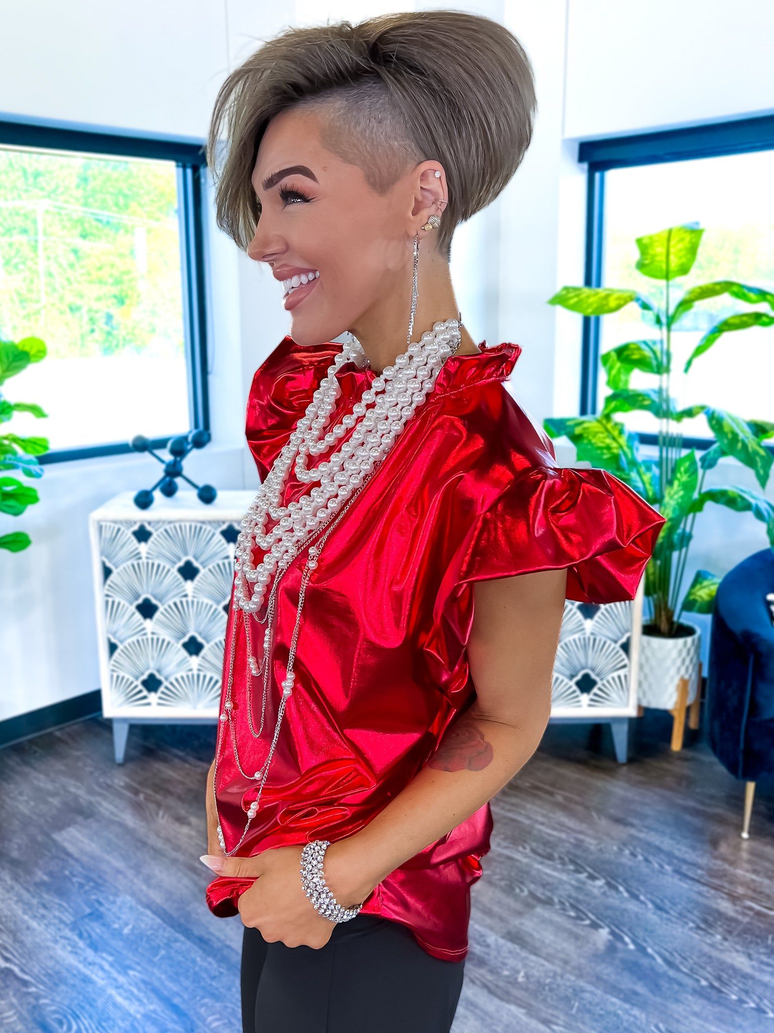 Red Layla Metallic Top sold by ZZs product image thumbnail 3