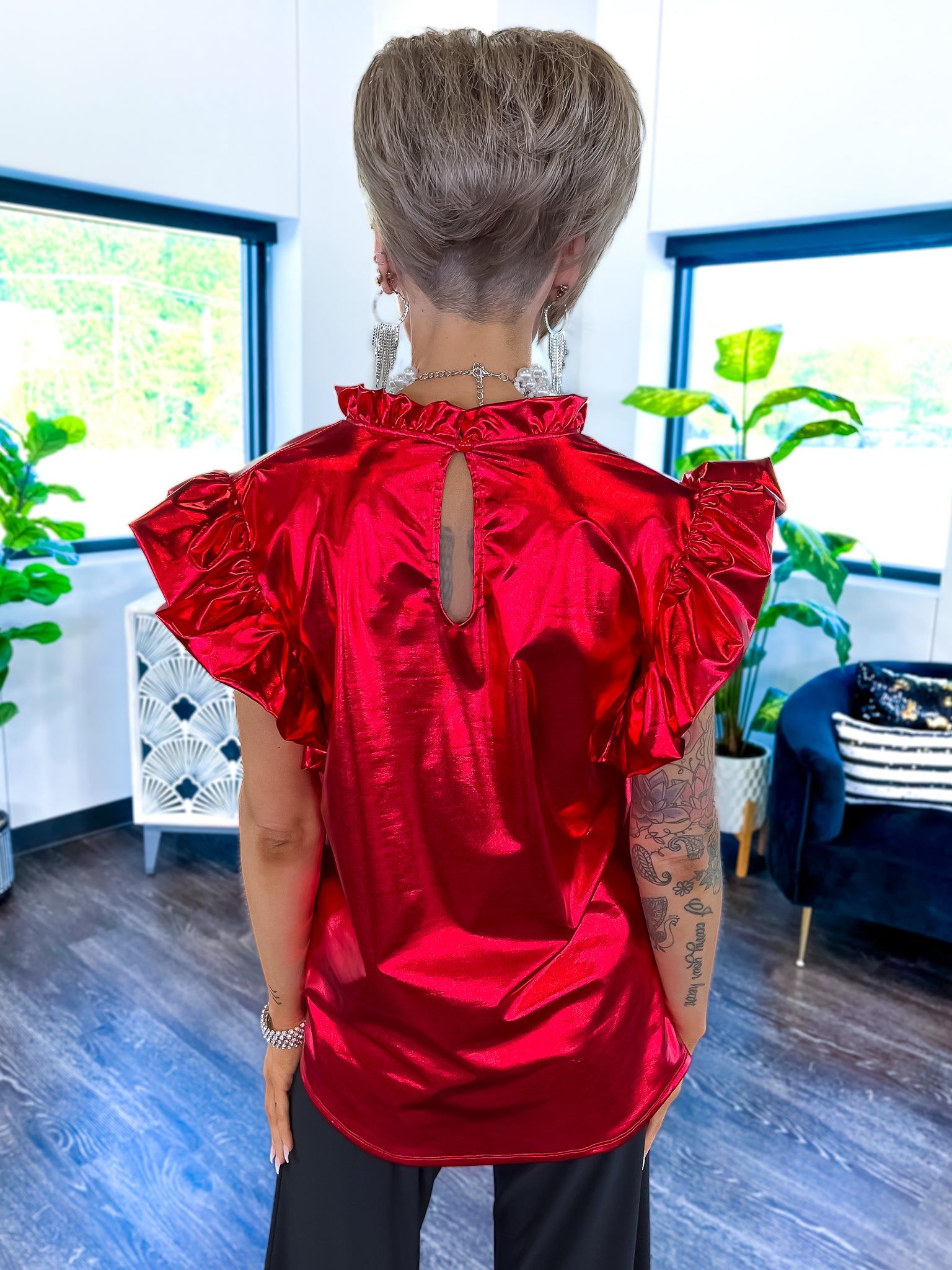 Red Layla Metallic Top sold by ZZs product image thumbnail 5