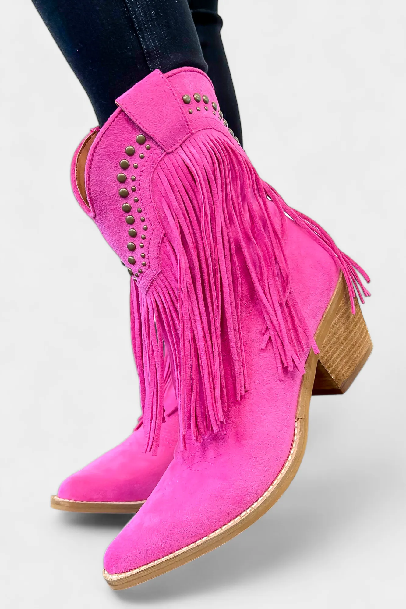 Fuchsia Western Fringe Short Boots sold by ZZs product image thumbnail 2