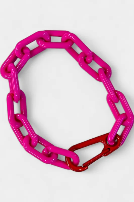 Magenta Resin Link Bracelet sold by ZZs