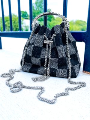 Black Checker Denim Bag sold by ZZs