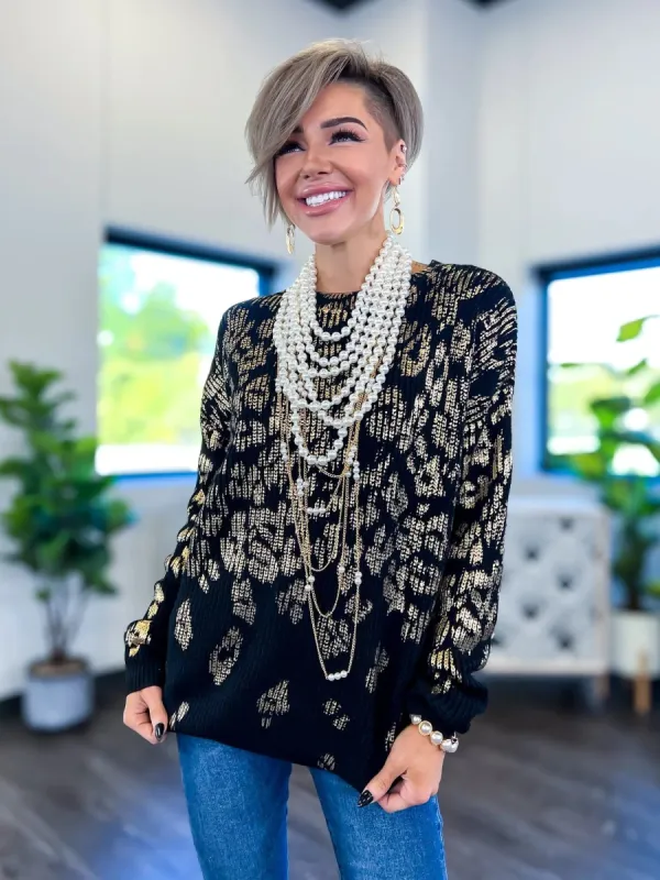 Metallic Leopard Sweater sold by ZZs