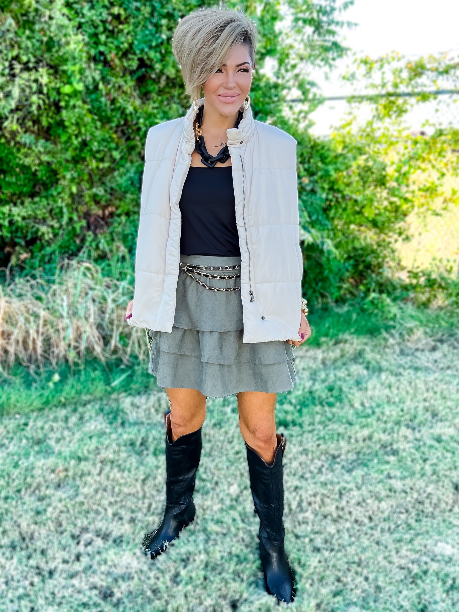 Black Rectangle Link Necklace sold by ZZs product image thumbnail 4