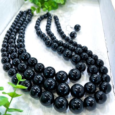 Black Layered Pearl Necklace sold by ZZs