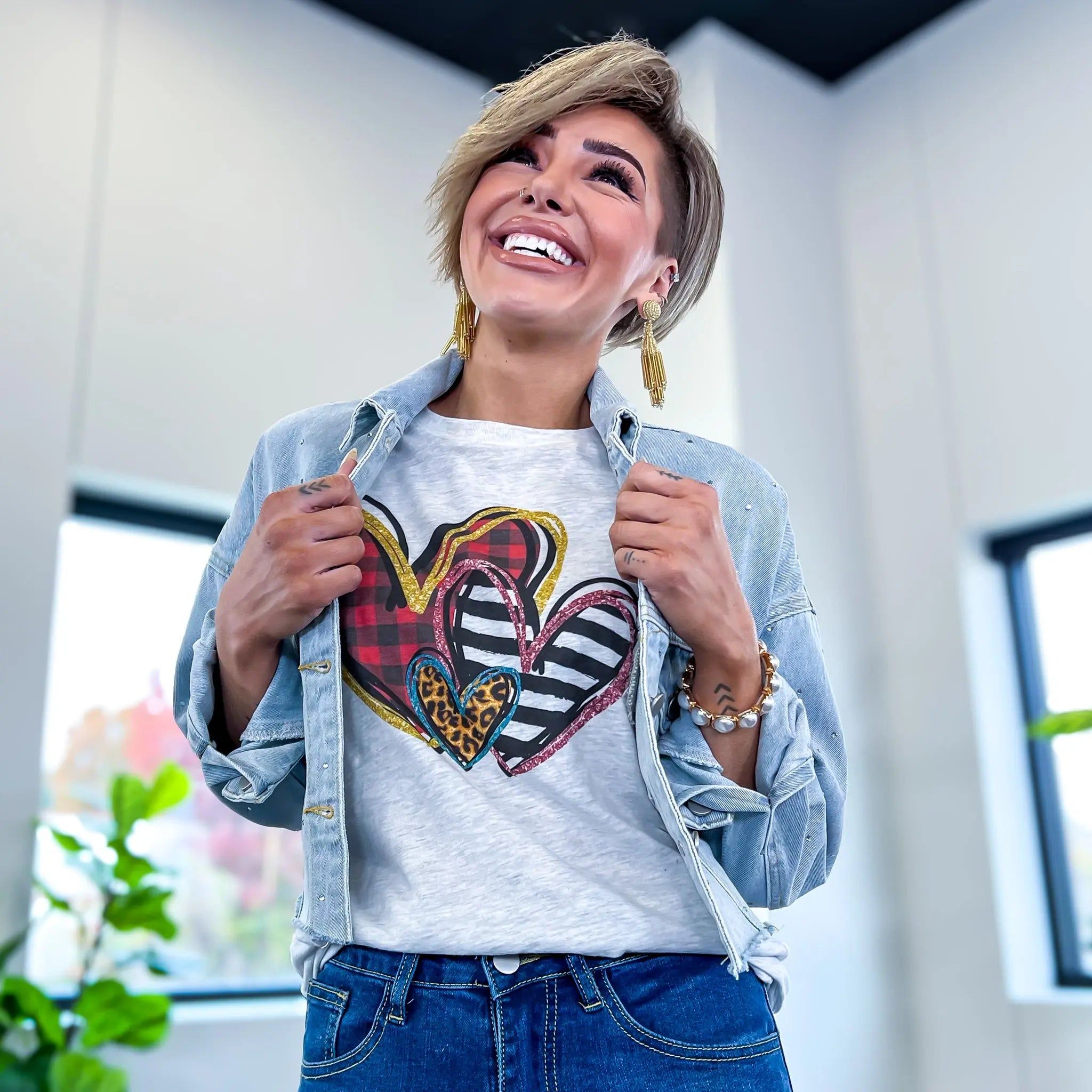 Hearts Valentines Graphic Tee sold by ZZs